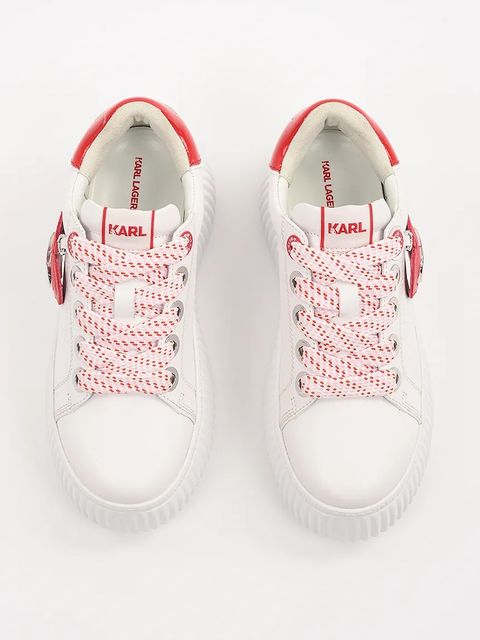 Karl Lagerfeld sneakersy skórzane KREEPER LO damskie kolor biały KL42314V