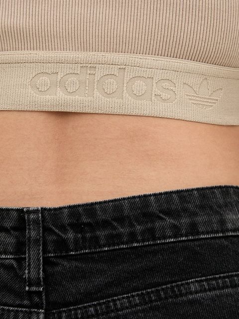 adidas Originals t-shirt Rib Tee damski kolor beżowy JW3577