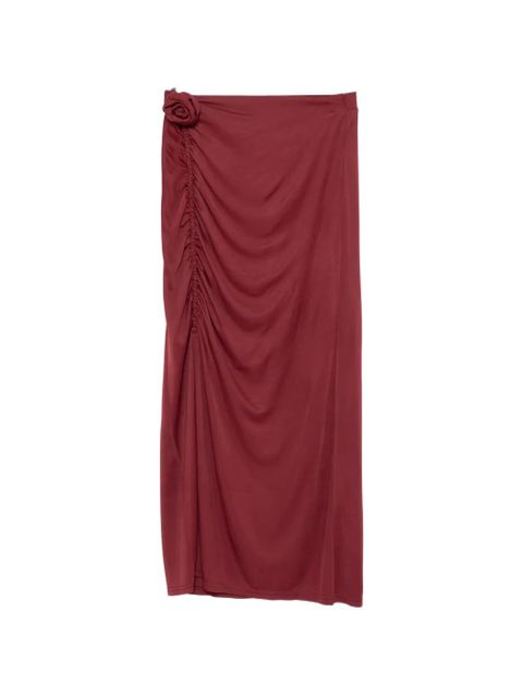 FARM Rio floral-embellished maxi skirt - Red - zdjęcie produktu nr 1