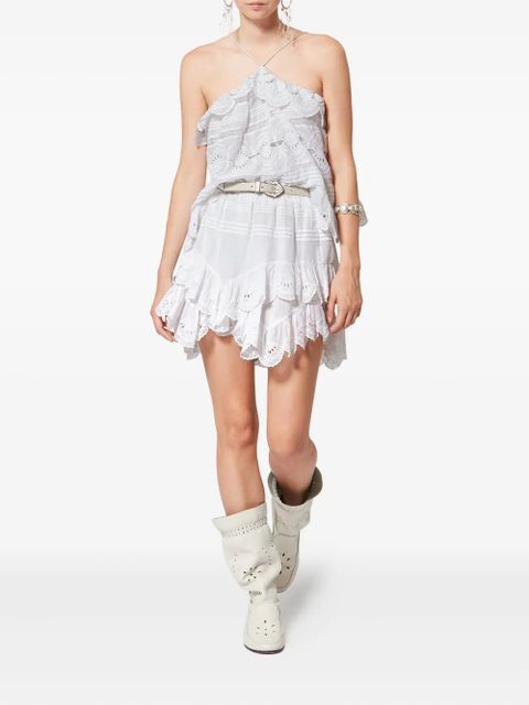 MARANT ÉTOILE Jocadia ruffled shorts - White