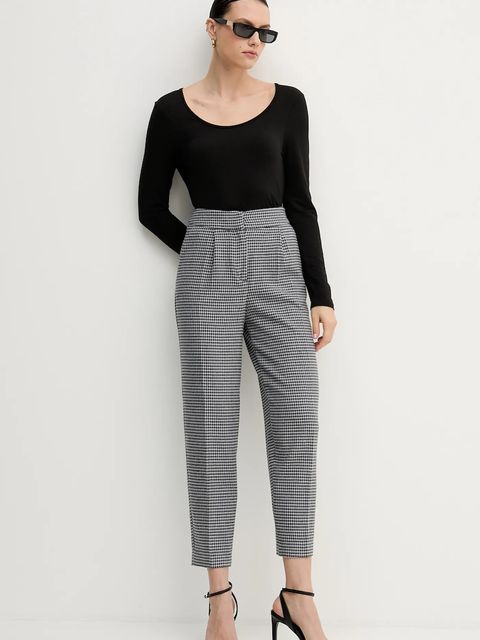 United Colors of Benetton spodnie damskie kolor czarny proste high waist 44BWDF0AE - zdjęcie produktu nr 2