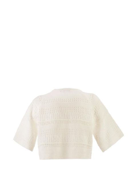 Weekend Max Mara open-knit cotton top - White - zdjęcie produktu nr 2