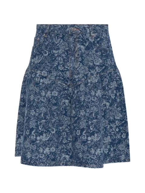 GANNI floral-print flared skirt - Blue - zdjęcie produktu nr 1