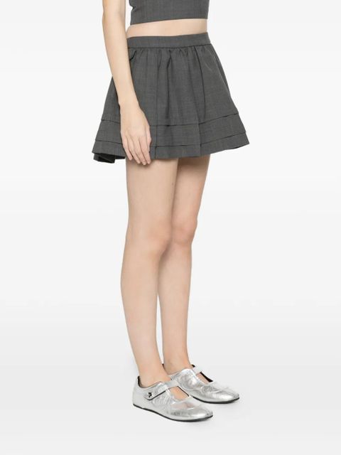 SHUSHU/TONG ruffle-detail pleated mini skirt - Grey