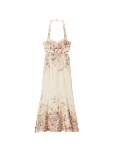 TWINSET cut-out floral-print dress - Neutrals - zdjęcie produktu nr 1