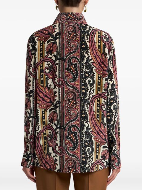 ETRO leafy paisley-motif silk shirt - Red