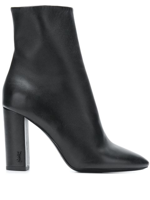 Saint Laurent Lou 95mm leather boots - Black