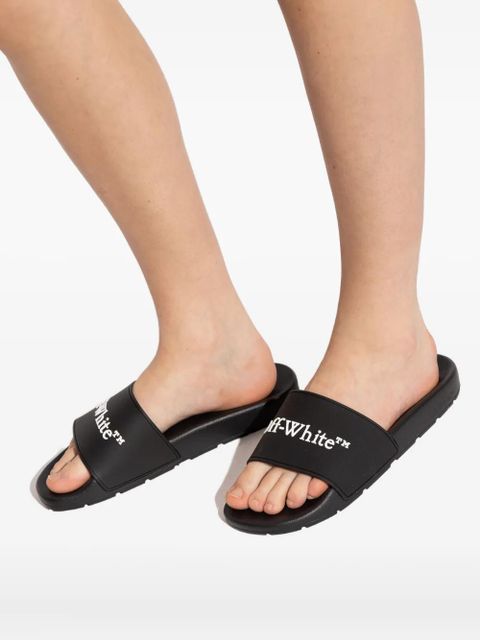 Off-White logo slides - Black