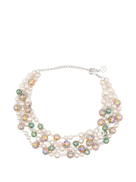SHUSHU/TONG x Yvmin multi-strand painted-pearl necklace - White - zdjęcie produktu nr 1