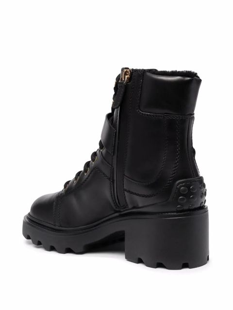 Tod's fur-lined leather ankle boots - Black - zdjęcie produktu nr 2