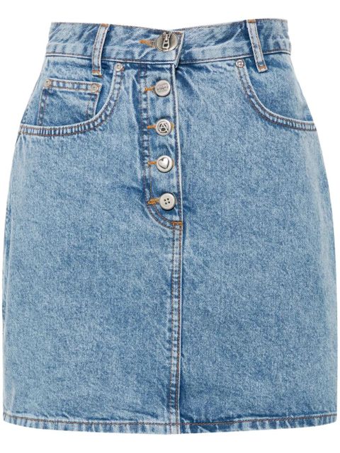 Moschino logo-engraved buttons denim skirt - Blue - zdjęcie produktu nr 1