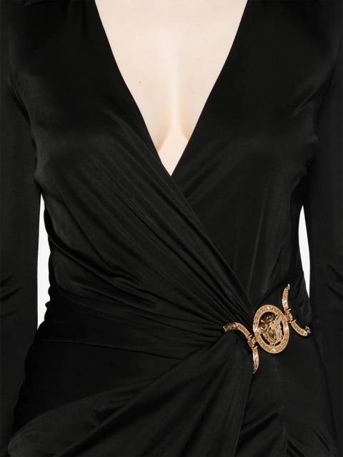 Versace Medusa-plaque jersey midi dress - Black