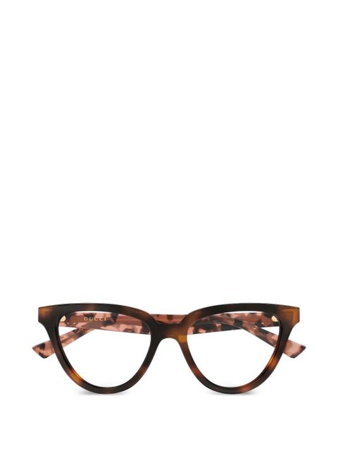Gucci Eyewear tortoiseshell-effect cat-eye glasses - Brown - zdjęcie produktu nr 1