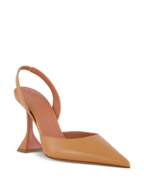 Amina Muaddi Holli slingback holli leather pumps - Neutrals