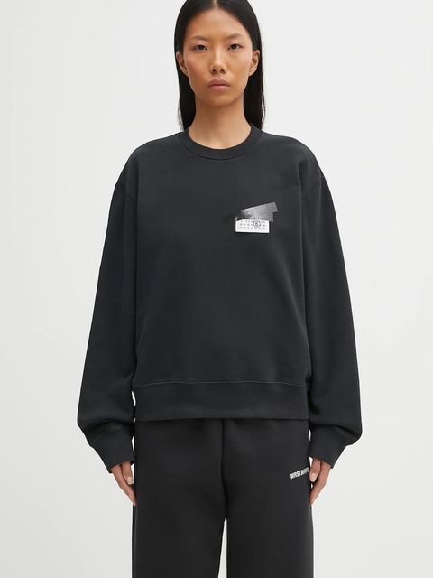 MM6 Maison Margiela bluza bawełniana damska kolor czarny z nadrukiem S62GU0143.M25024.899