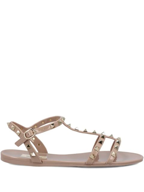 Valentino Garavani rockstud adjustable-strap sandals - Neutrals