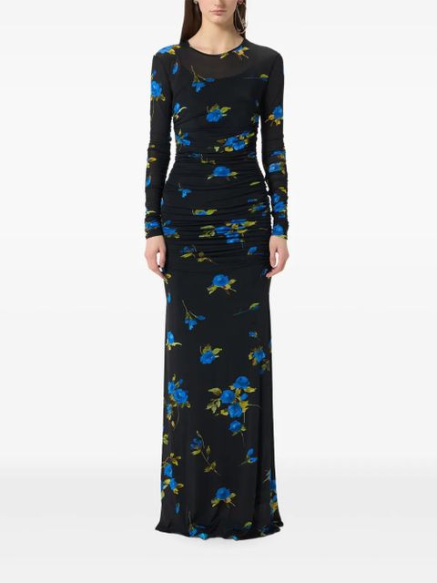 Blumarine ruched floral maxi dress - Black - zdjęcie produktu nr 2