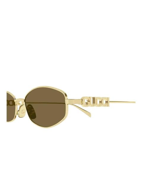 Gucci Eyewear oval-frame sunglasses - Gold