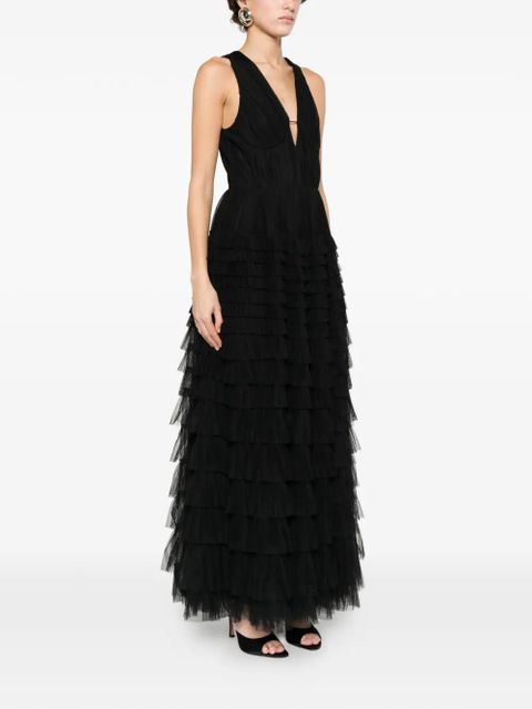 TWINSET ruffled V-neck dress - Black