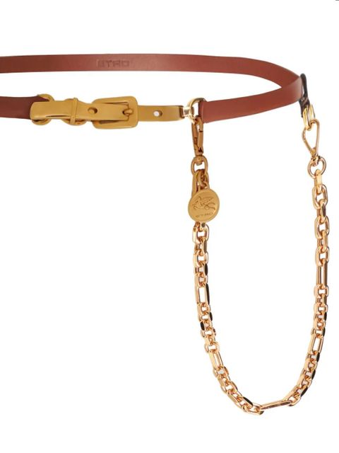 ETRO Pegaso-medallion chain leather belt - Brown - zdjęcie produktu nr 2