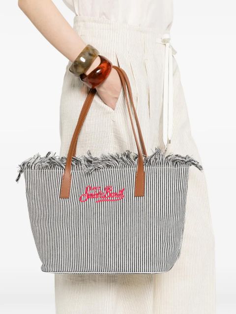 MC2 Saint Barth medium City fringed striped tote bag - White - zdjęcie produktu nr 2
