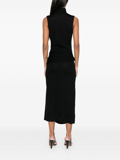 TOTEME draped midi dress - Black - zdjęcie produktu nr 2