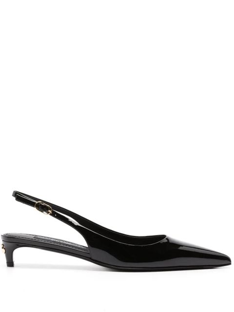 Dolce & Gabbana 40mm patent slingback pumps - Black - zdjęcie produktu nr 1