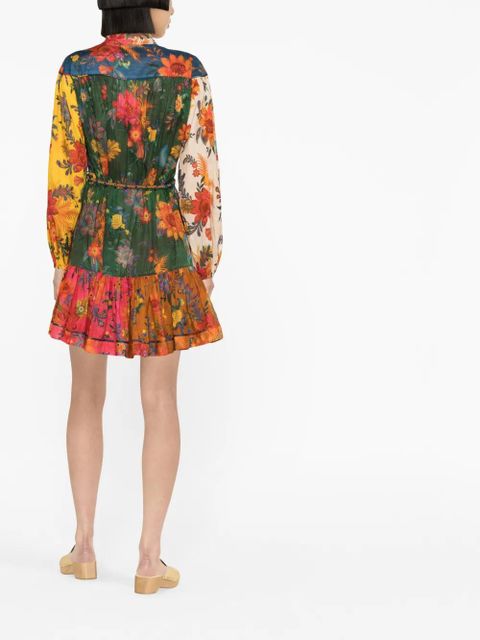 ZIMMERMANN floral-print belted mini dress - Red