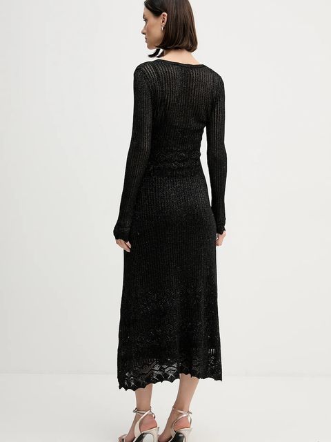 Hoss Intropia sukienka kolor czarny maxi dopasowana 6512541