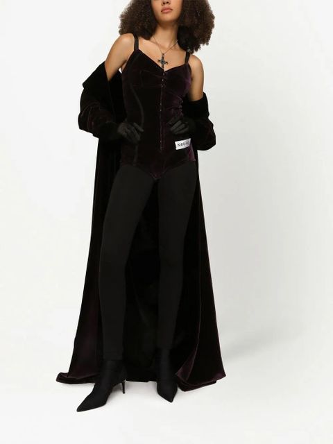 Dolce & Gabbana KIM DOLCE&GABBANA velvet bodysuit - Red