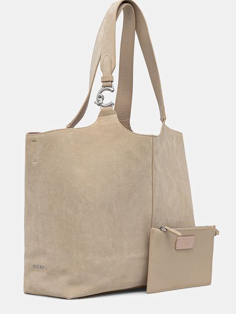 Coccinelle torebka zamszowa kolor beżowy E1.THE.11.01.01