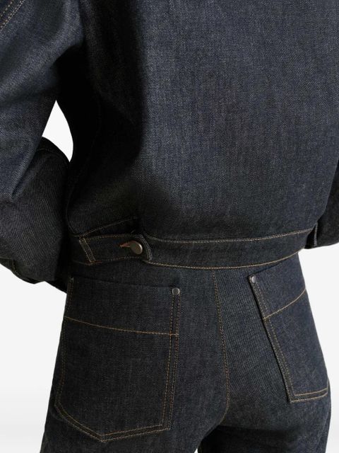 LEMAIRE button-fastening patch-pocket denim jacket - Black