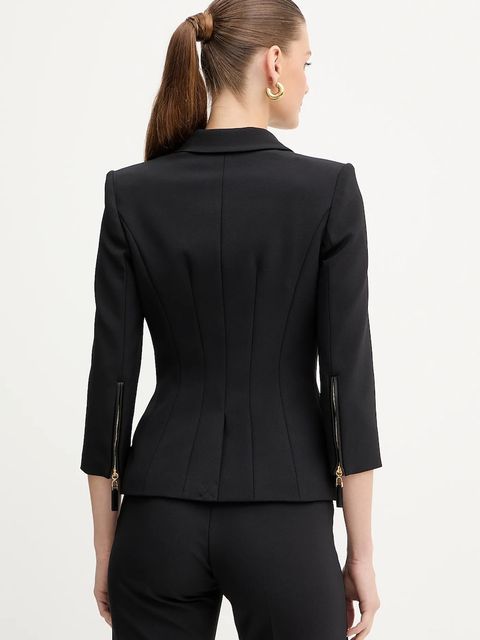 Elisabetta Franchi marynarka kolor czarny dwurzędowa gładka GI17456E2