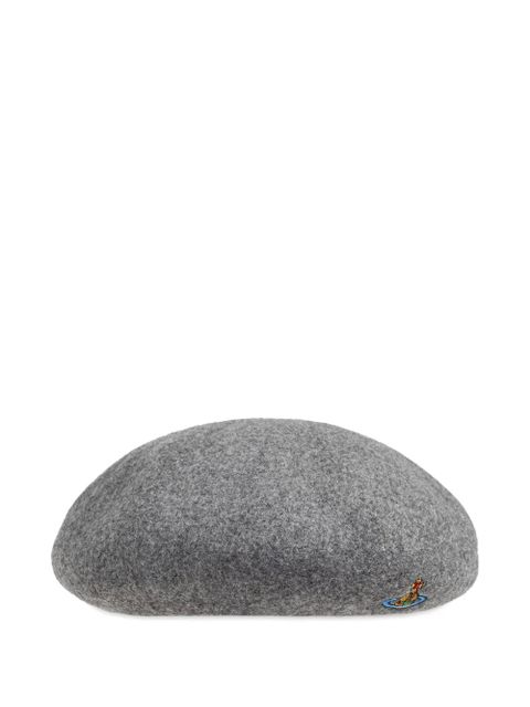 Vivienne Westwood logo embroidered beret - Grey