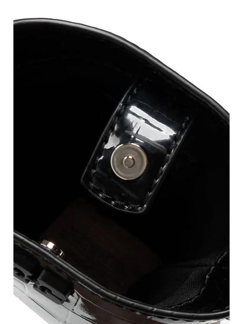 GANNI crocodile-effect cross body bag - Black