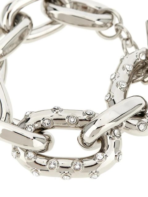 Rabanne XL Link crystal-embellished chain bracelet - Silver