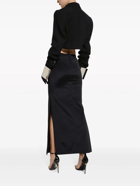 Dolce & Gabbana high-slitted cady maxi skirt - Black