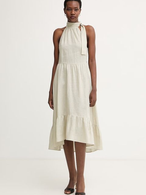 Armani Exchange sukienka letnia lniana - zdjęcie produktu nr 1