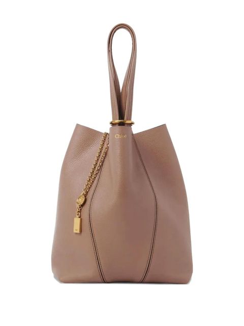 Chloé medium Spin leather chain-detail tote bag - Pink