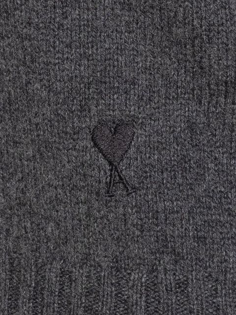 AMI Paris heart-embroidered turtleneck sweater - Grey