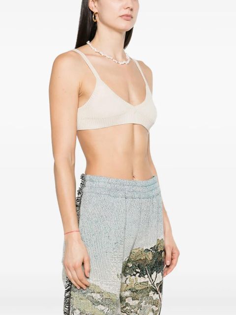Alanui ribbed triangle bralette - Neutrals