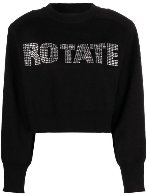ROTATE BIRGER CHRISTENSEN long sleeves cropped sweatshirt - Black - zdjęcie produktu nr 1