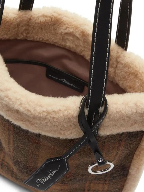 3.1 Phillip Lim plaid shearling trim tote - Brown - zdjęcie produktu nr 2