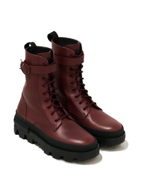 Moncler Carinne lace-up buckle boots - Red
