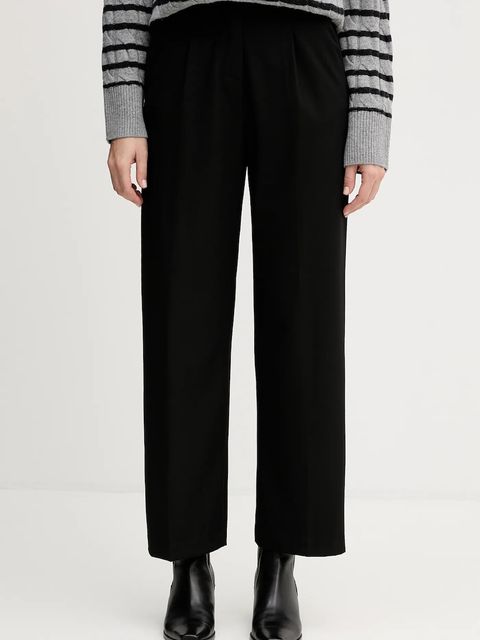 United Colors of Benetton spodnie damskie kolor czarny szerokie high waist 4QIKDF0AC - zdjęcie produktu nr 1