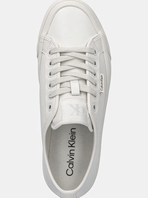 Calvin Klein sneakersy VULC FLATF LACE UP LTH CK kolor biały YW0YW01932