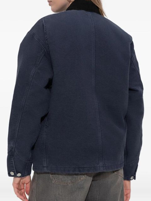 Carhartt WIP corduroy-collar organic-cotton coat - Blue