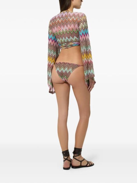 Missoni long-sleeve zigzag top - Brown
