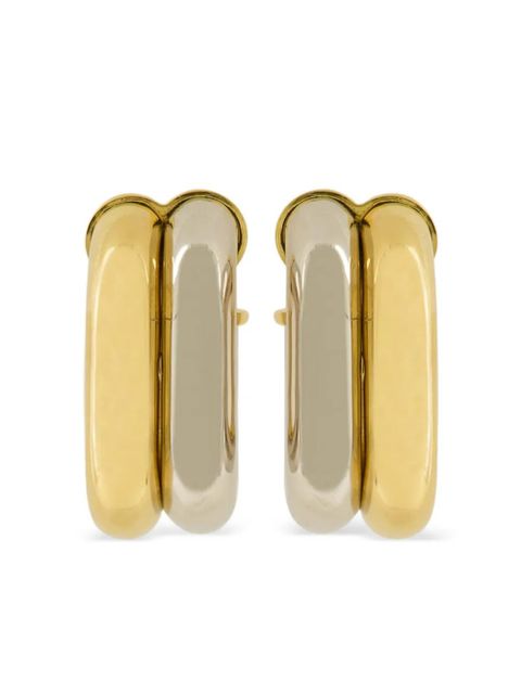 Rabanne two-tone hoop earrings - Silver - zdjęcie produktu nr 1