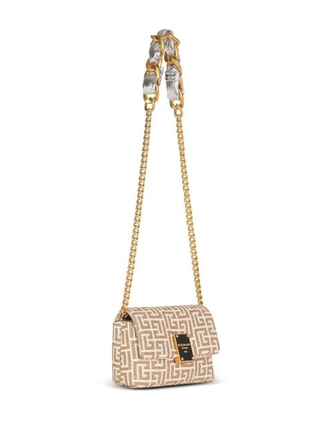 Balmain 1945 monogram shoulder bag - Neutrals